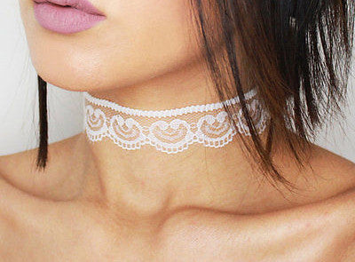 white choker lace