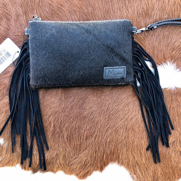 Details about   CASUAL EVERYDAY MONTE TASSEL CHARM CLUTCH CROSSBODY BAG PREMIUM COWHIDE LEATHER