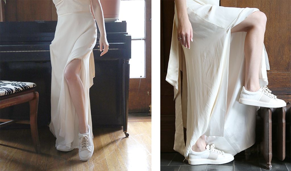 Check out how we've styled these comfortable women's sneakers for our wedding photoshoot.