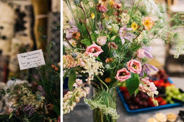 Olson House 4 Year Anniversary Party Flowers from Floral Alchemy