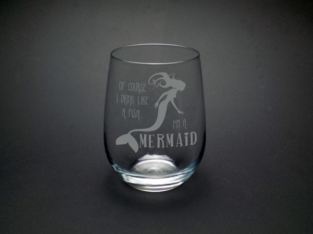 Drink like a Mermaid Wine Glass