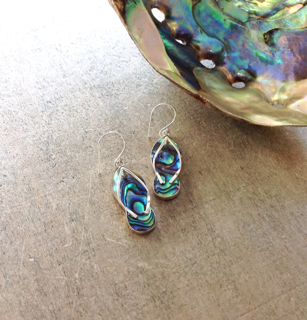 Abalone Flip Flop Earrings