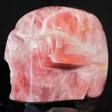 A very large rose quartz skull