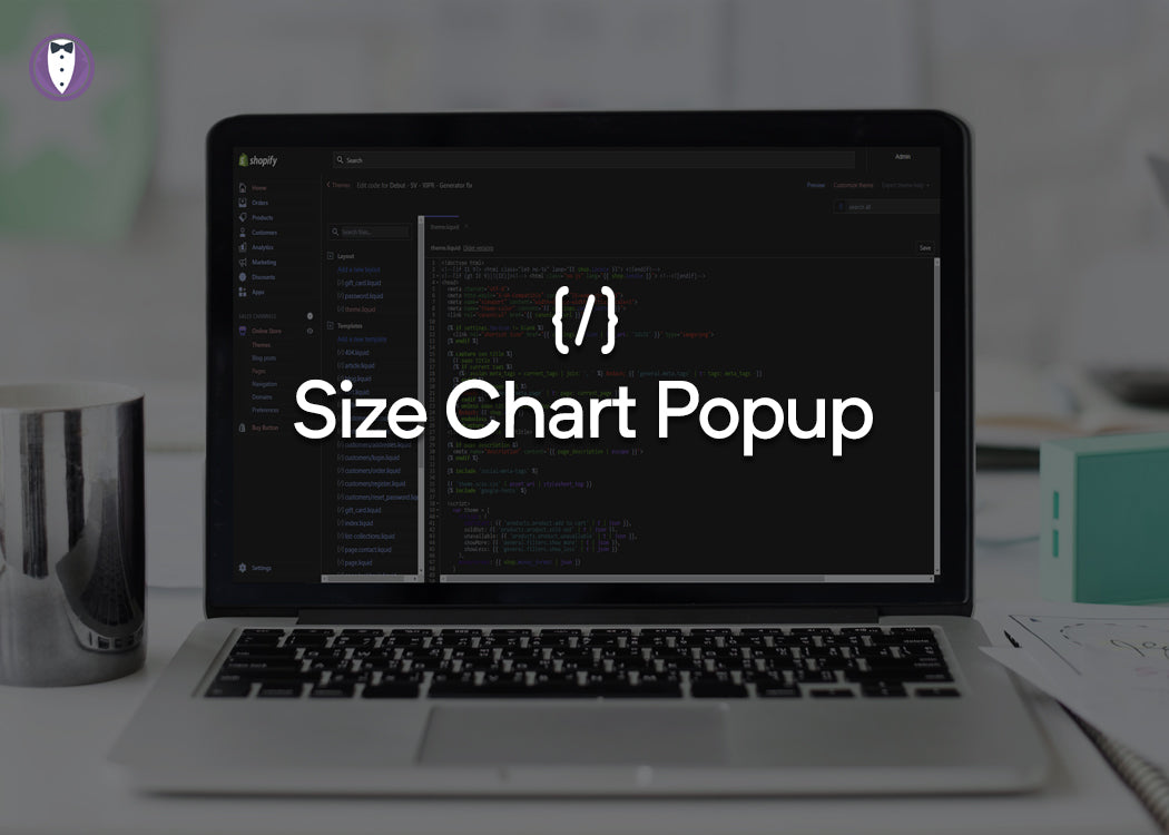 Pop Up Size Chart Shopify