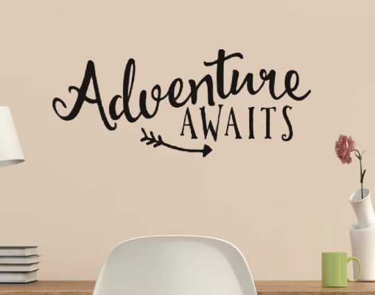 Adventure Awaits with Arrow Vinyl Wall Quote Sticker Wall ...