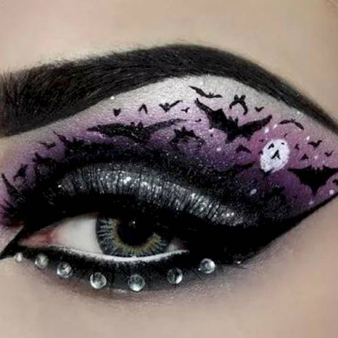 Bat at midnight Halloween eye makeup