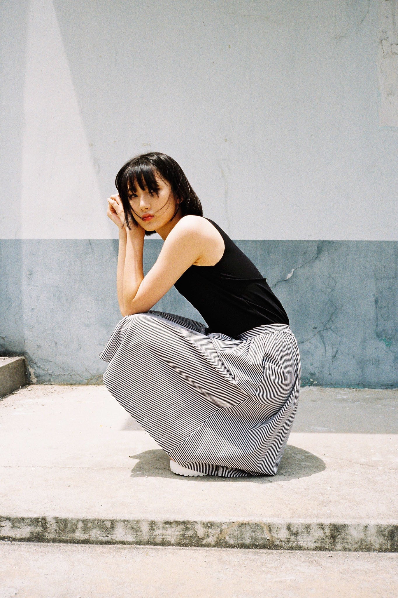 River buttoned midi skirt
