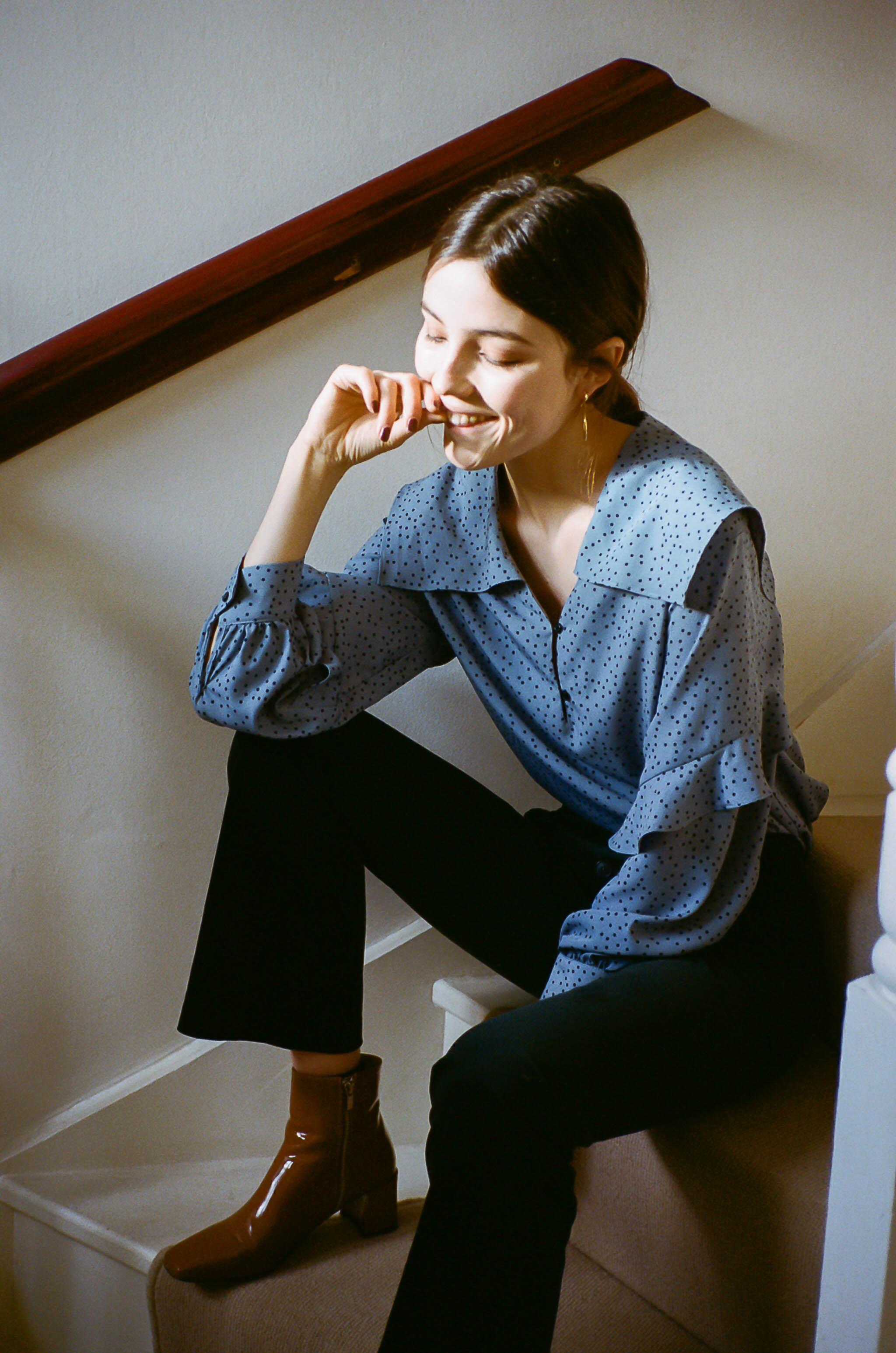 Jamie buttoned corduroy bootcut pants