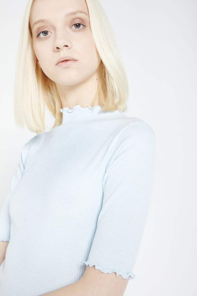 Kidding frilled hem ribbed top