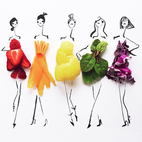 Colourful Food Fashion Illustrations 