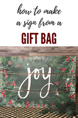 Joy sign from a gift bag