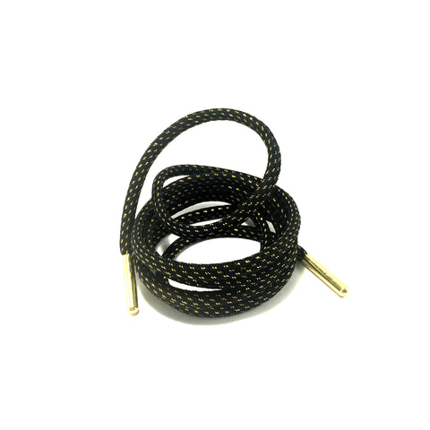 black gold thread rope shoelaces aglets