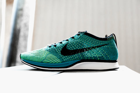 nike flyknit racer turquoise lime green