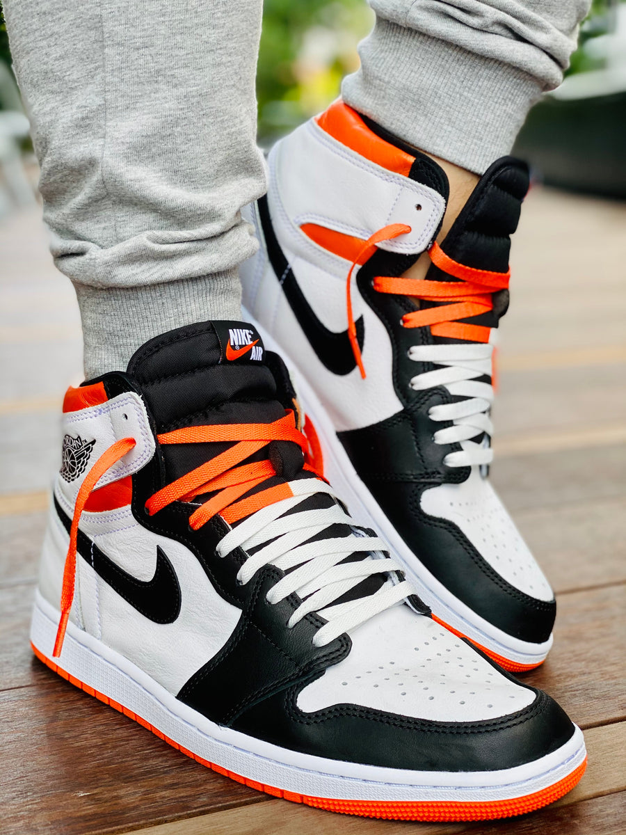 electro orange jordan 1 with orange laces