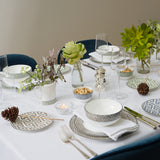 Maze Truffle/White Dessert Plate - Set of 2