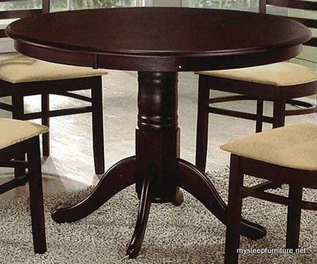 espresso pedestal dining table