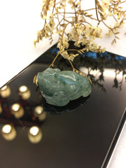 Icy Jade Pendants - Three Legged Frogs (PE265)