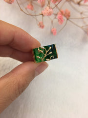 Green Rectangular Jade Ring (RI185)