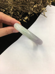 Green With Lavender Jade Bangle - Round (BA134)