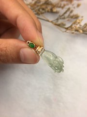 Icy Bluish Flower Pendant - Buddha’s Hand (PE188)