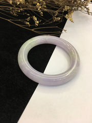 Green With Lavender Jade Bangle - Round (BA134)