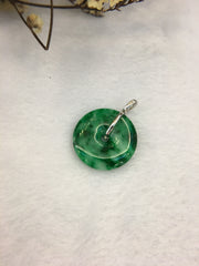 Dark Green Jade Pendant - Safety Coin (PE259)