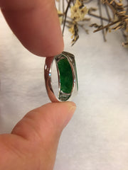 Green Jade Ring - Saddle Shape (RI176)