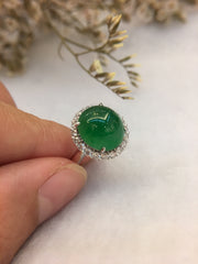 Green Jade Ring - Cabochon (RI037)