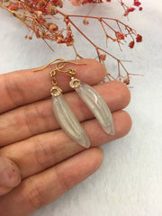 Icy White Jade Earrings - Chilies (EA093)