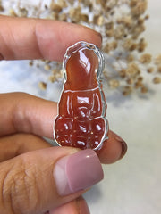 Red Jade Pendant - Guanyin (PE162)