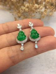 Green Jade Earrings - Hulu (EA008)