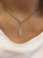 Icy White Jade Pendant - Fish (PE341)