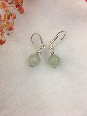 Icy Green Jade Earrings - Beads (EA318)