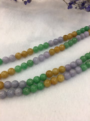 Three Colours Jade Necklace - 108 Beads (NE053)