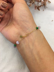 Lavender With Green Jade - Bracelet (BR017)