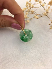 Green Jade Pendant - Safety Coin (PE391)