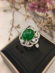 Green Jade Ring - Cabochon (RI194)