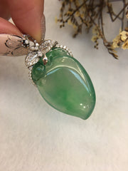 Green Jade Pendant - Peach (PE288)