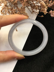 Icy Bluish Lavender Jade Bangle - Oval (BA212)
