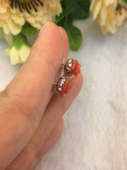 Red Coral Earrings - Rose (EA265)