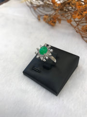 Green Cabochons Jade Ring (RI370)