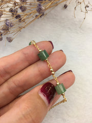 Green Jade Bracelet - Barrels (BR207)