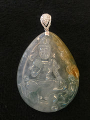 Three Colours Jade Pendant - Guanyin (PE051)