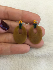 Reddish Yellow Earrings - Oval (EA061)