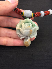 Green With Red Pendant - Flower (PE020)