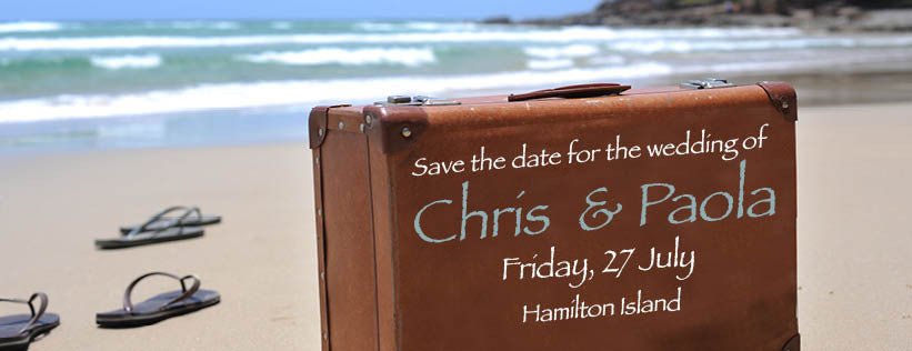 Save The Date Beach Themed Wedding Magnets Wetdoginvitations