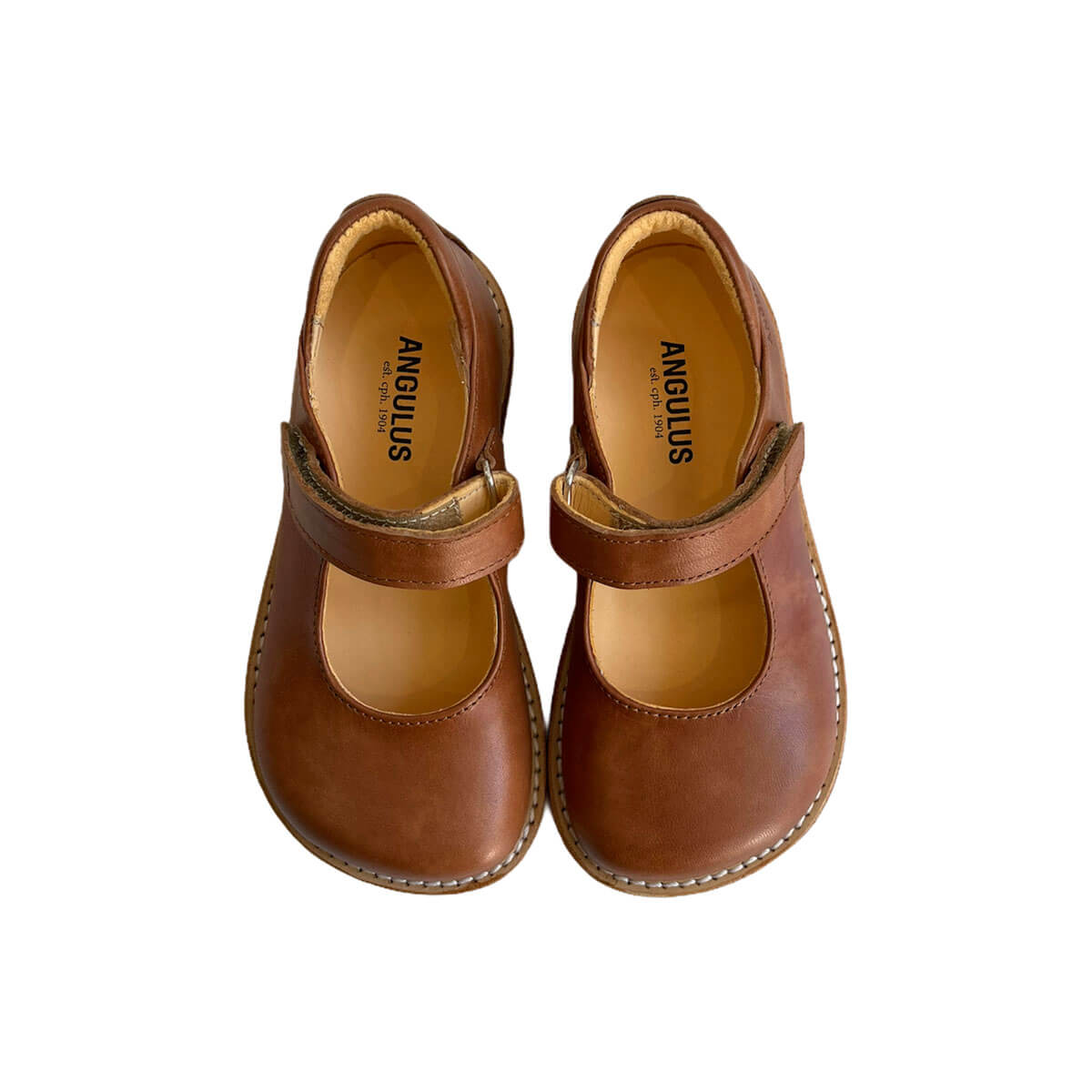 Mary Janes Tan (Wide Fit) by Angulus – Junior Edition