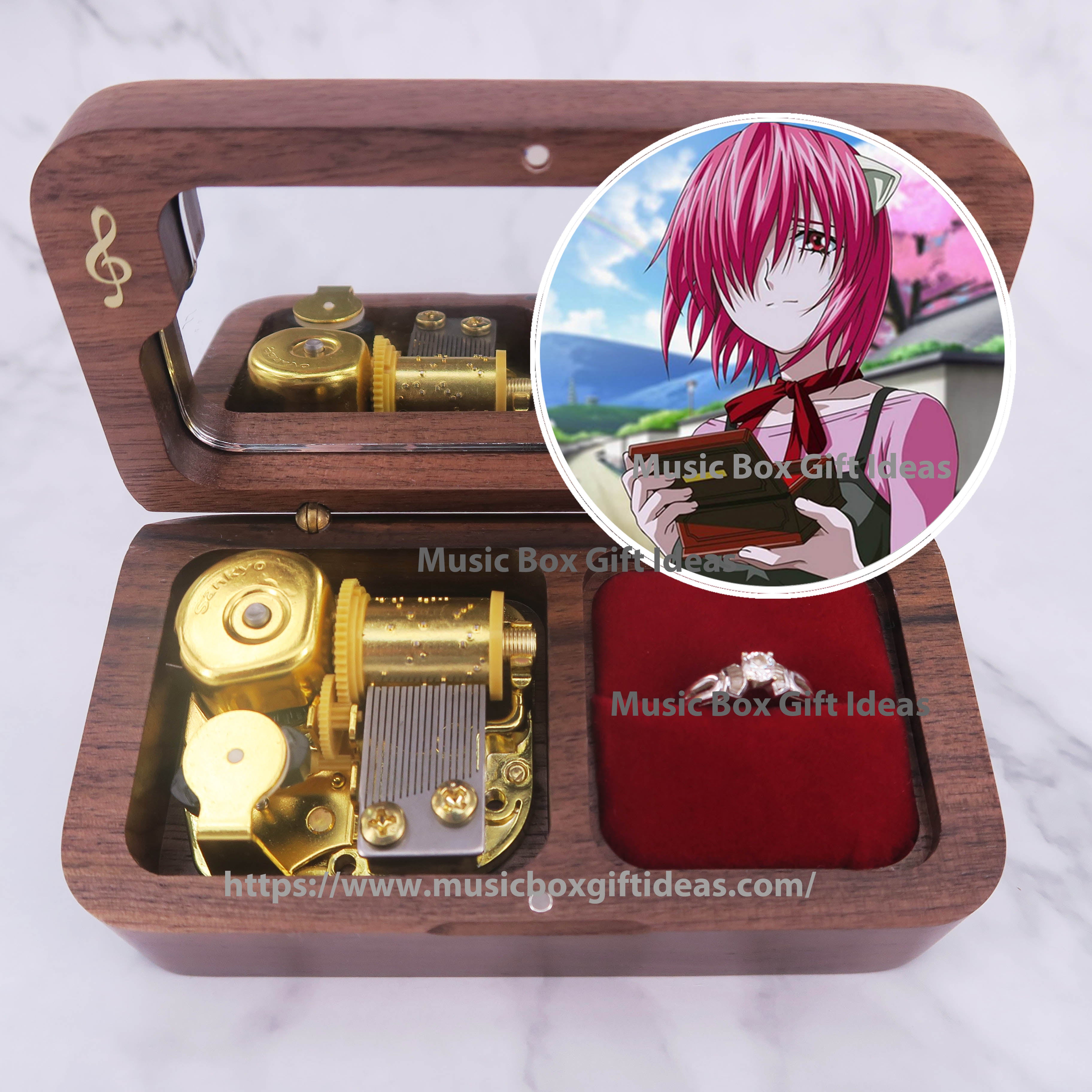 Personalized Japanese Anime Elfen Lied Lilium Lucy 18-Note Jewelry Music  Box Gift (Wooden Clockwork) | Music Box Gift Ideas
