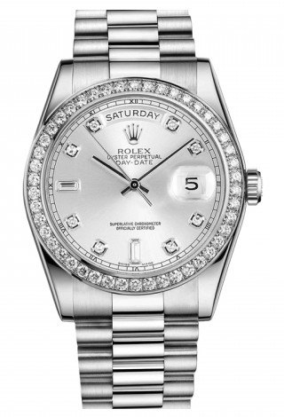 rolex day date platinum diamond bezel