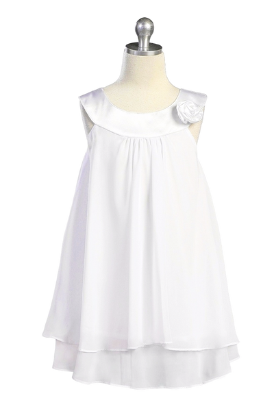 girls white shift dress